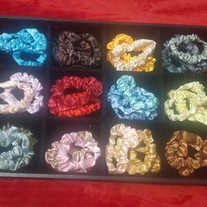 Elegant Silk Scrunchie Collection - Multicolor